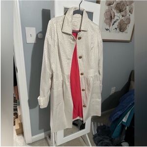 Sail to Sable Cream Textured Trench Coat